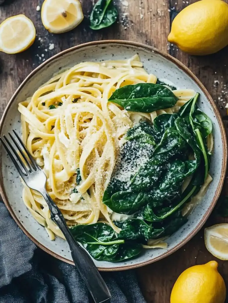 Lemon Ricotta Pasta with Spinach