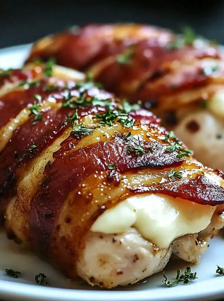 Bacon Wrapped Cream Cheese Stuffed Chicken Breast