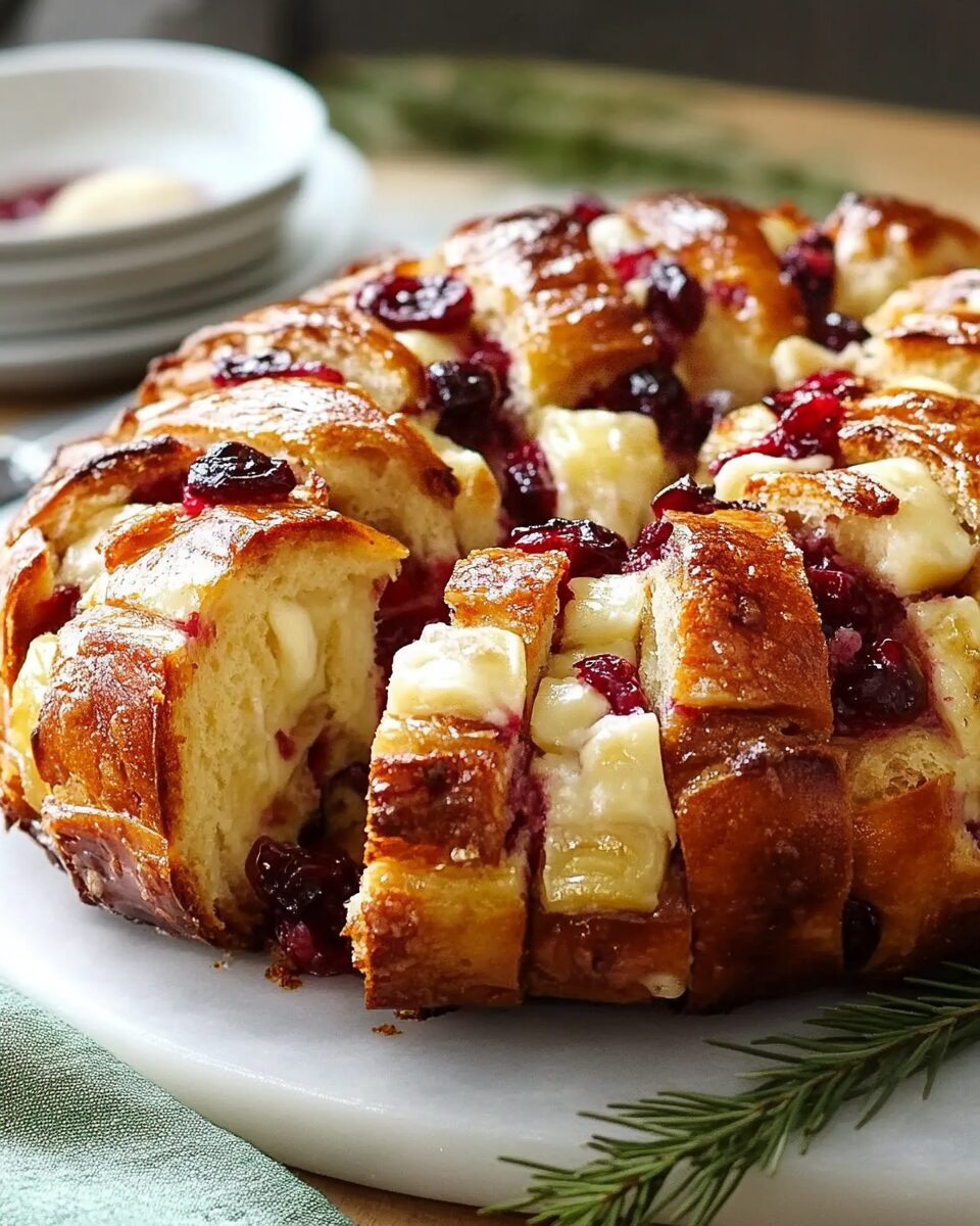 Cranberry Brie Pull Apart Bread