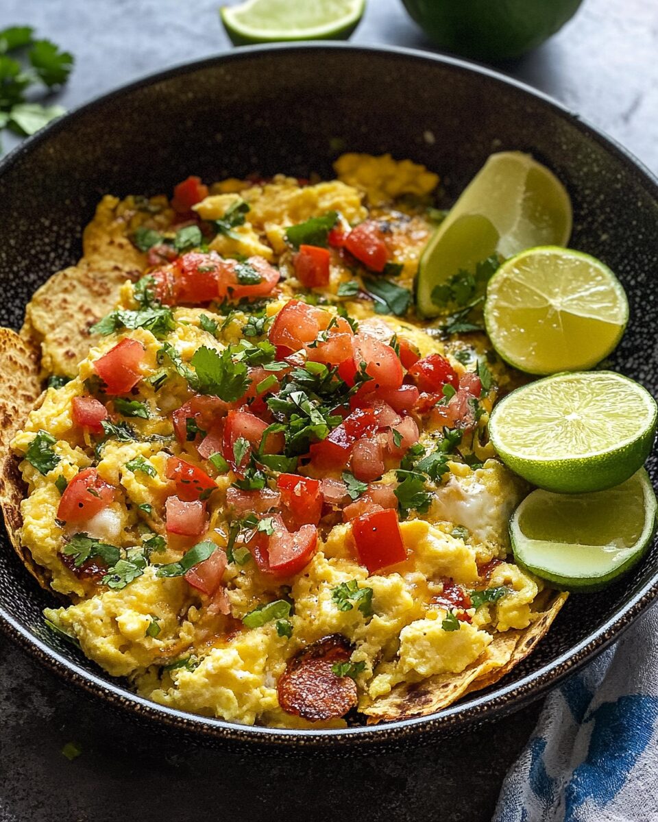 Crispy Tortilla Migas with Eggs and Peppers