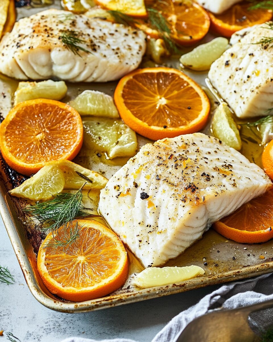 Sheet Pan Halibut with Orange and Fennel