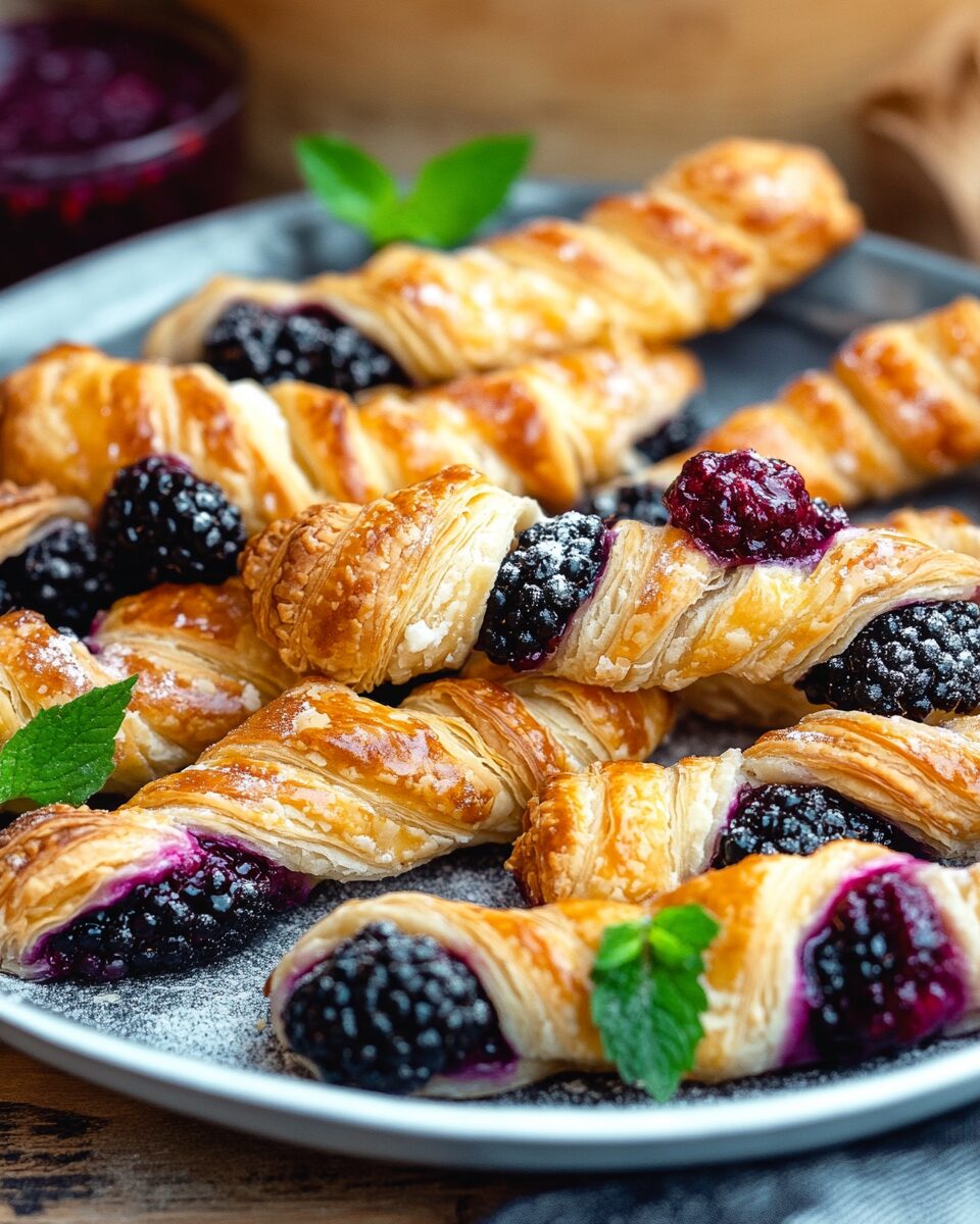 Blackberry Goat Cheese Puff Pastry Twists