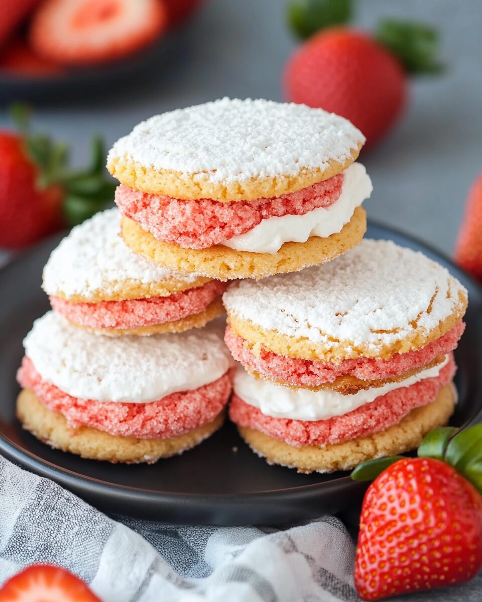 Soft Strawberry Sandwich Cookies