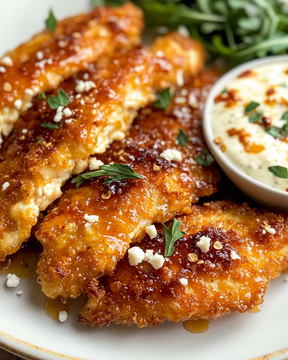 Crispy Hot Honey Feta Chicken