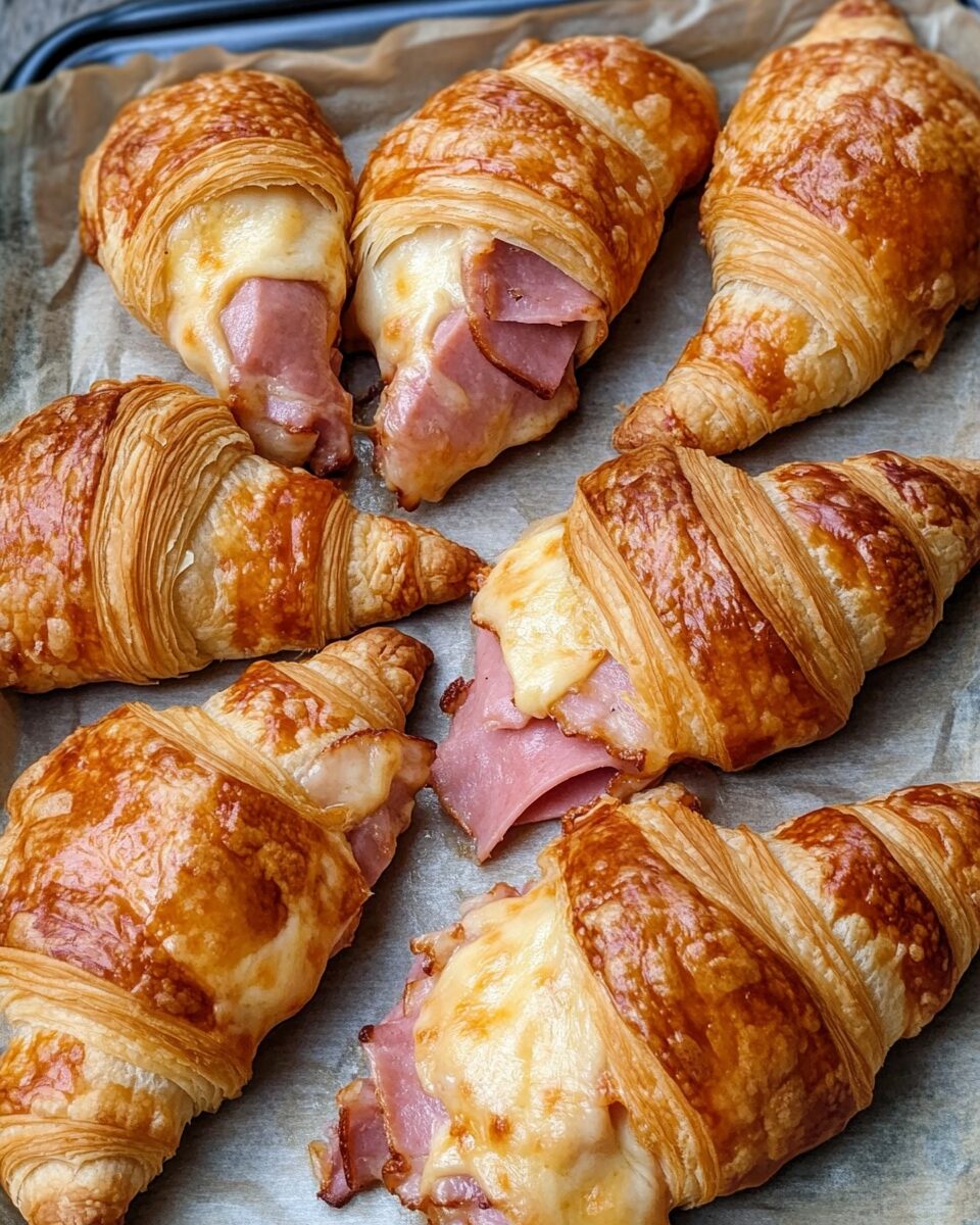 Baked Ham and Cheese Croissants