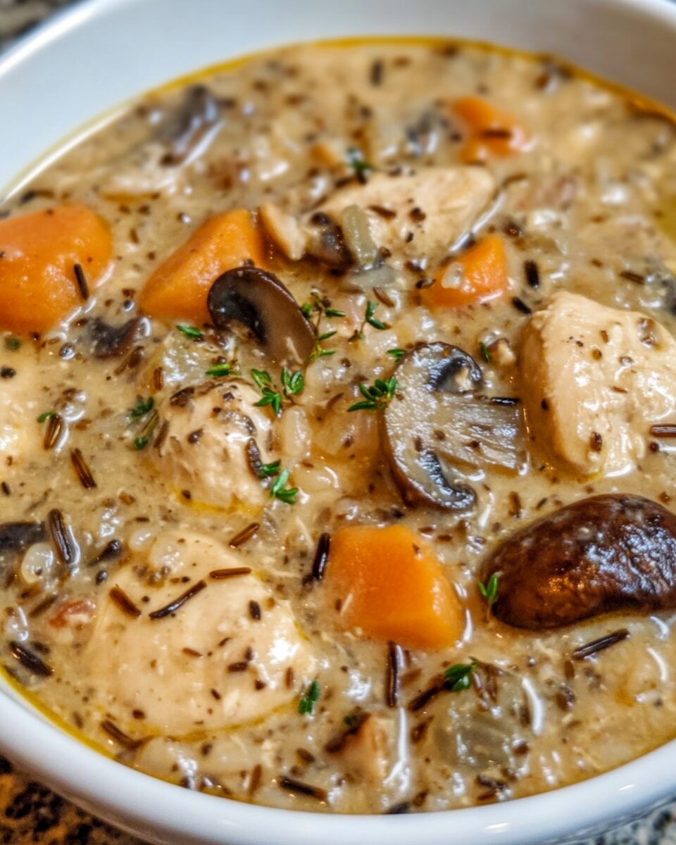 Creamy Mushroom Chicken and Wild Rice Soup