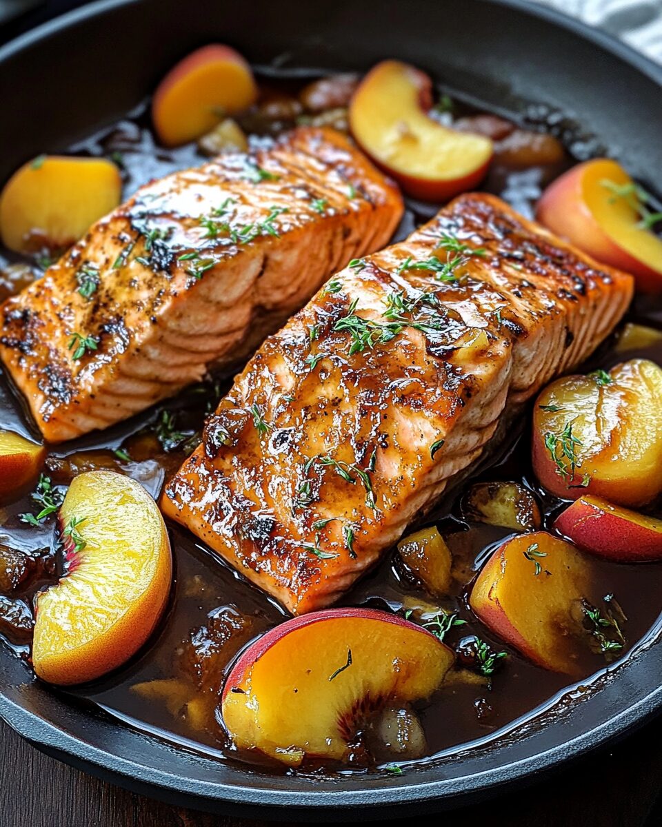 Bourbon Peach Roasted Salmon