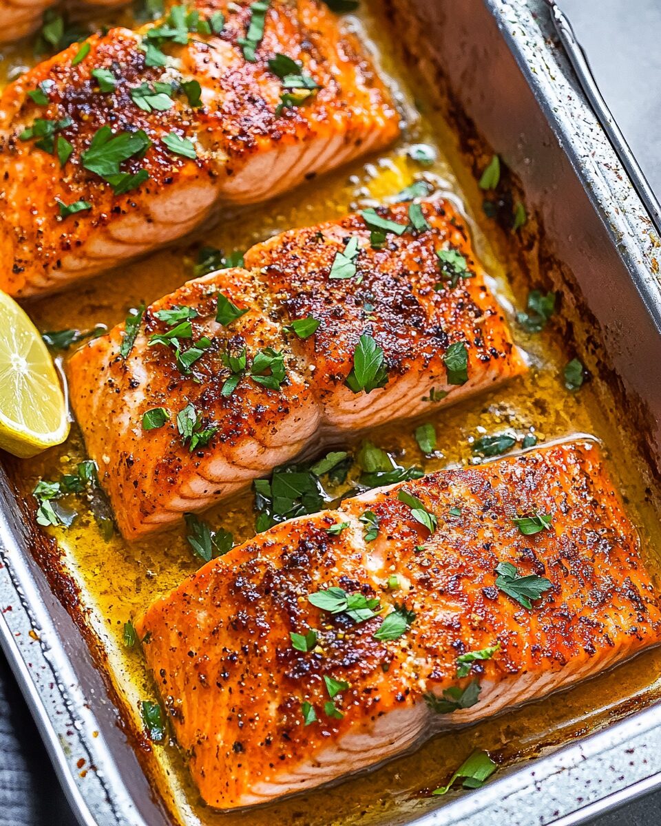 Lemon Garlic Butter Baked Salmon