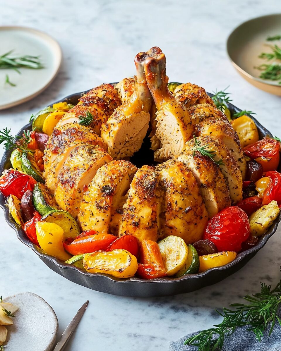 Bundt Pan Roasted Greek Chicken and Vegetables