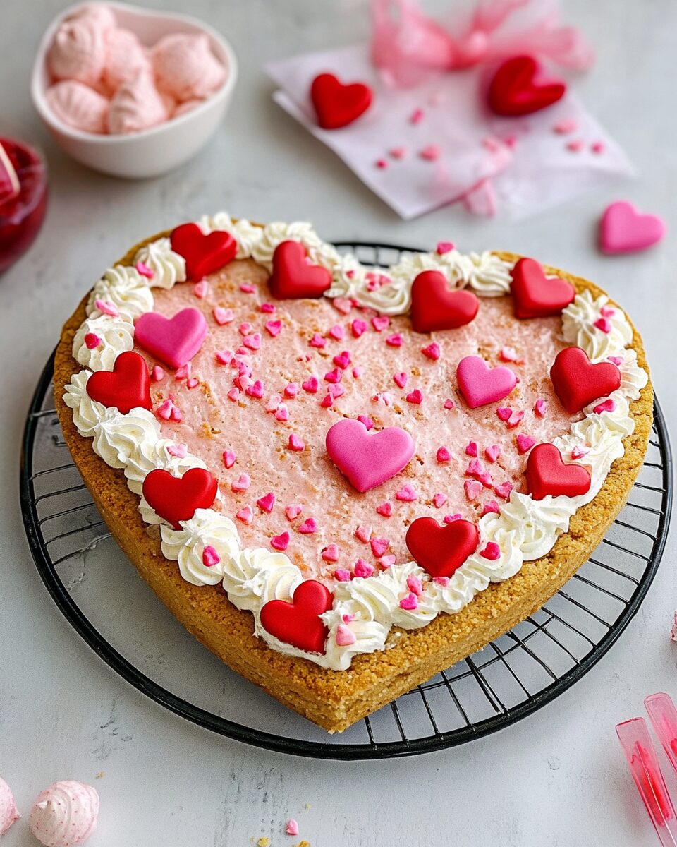 Chocolate Chip Cookie Heart Cake