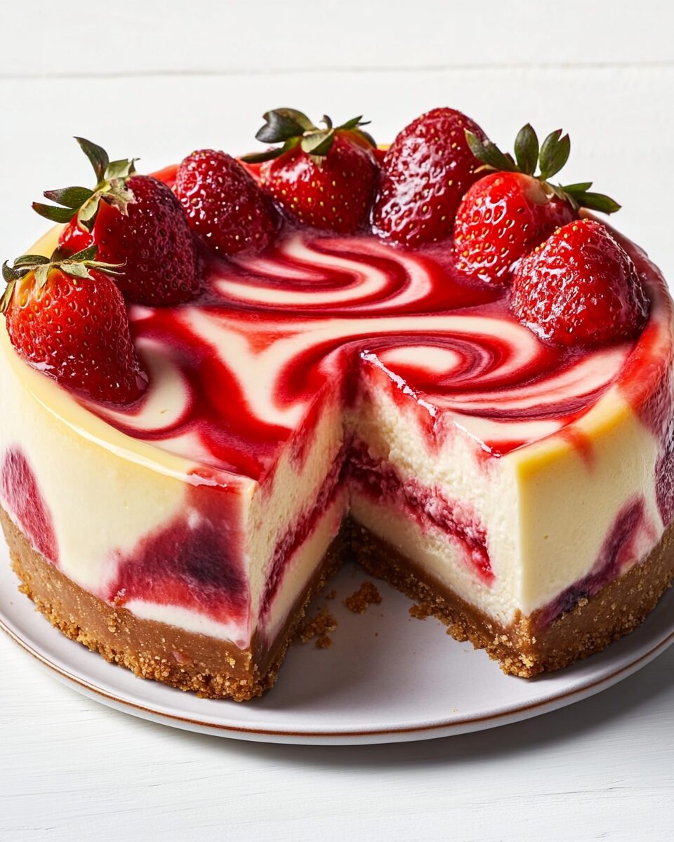 Strawberry Swirl Cheesecake