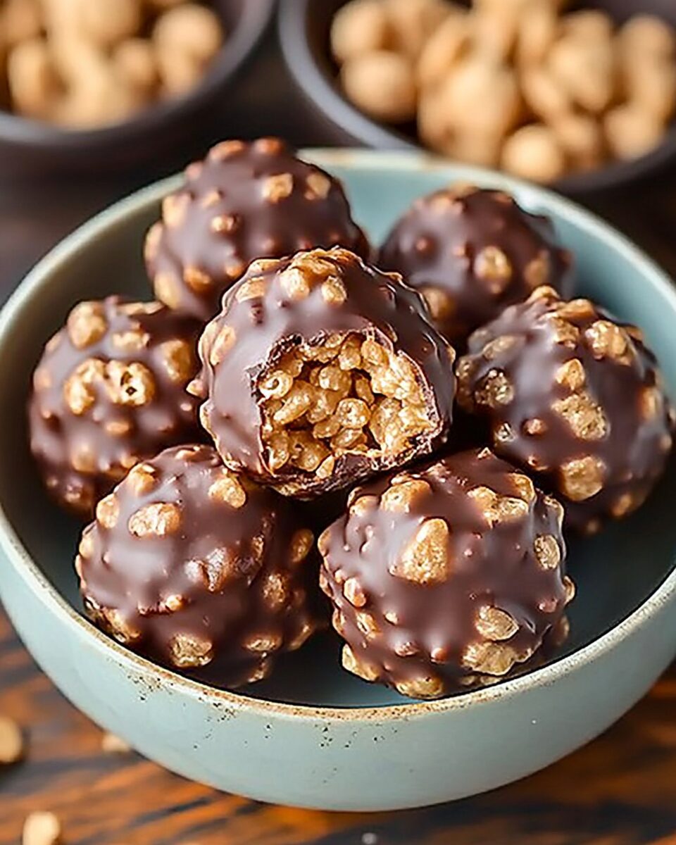 Chocolate Peanut Butter Rice Krispies Balls