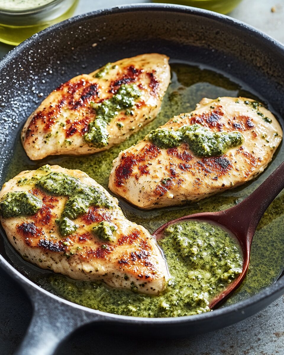Chicken Cutlets with Creamy Pesto Sauce