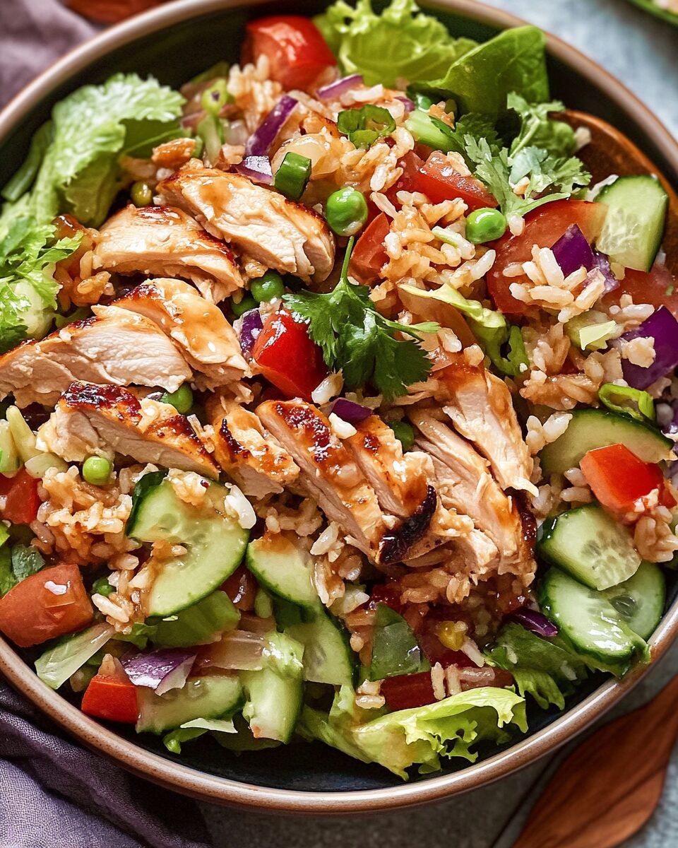 Teriyaki Chicken Crispy Rice Salad