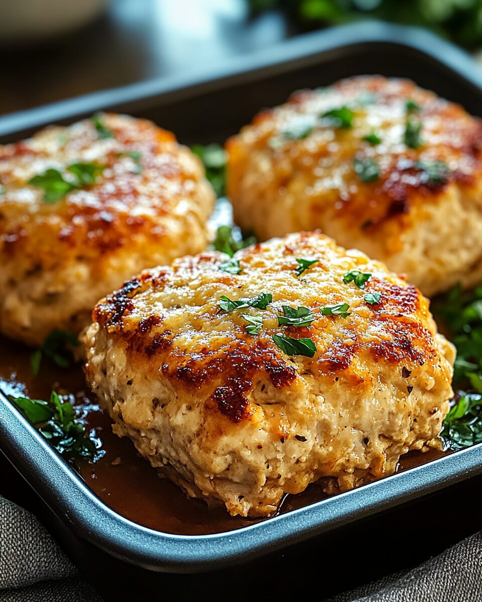 Garlic Parmesan Chicken Meatloaves