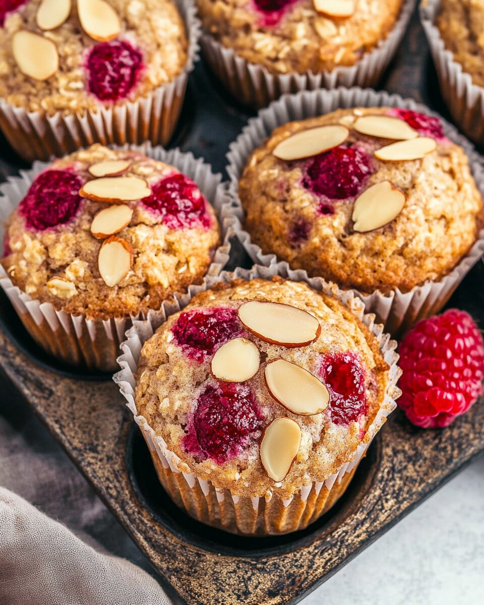 Vegan Raspberry Almond Muffins