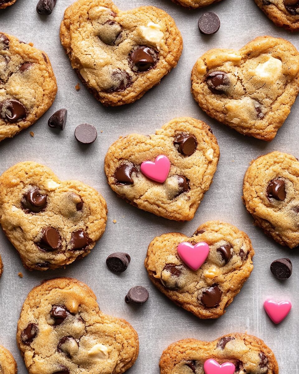 Heart-Shaped Chocolate Chip Cookies