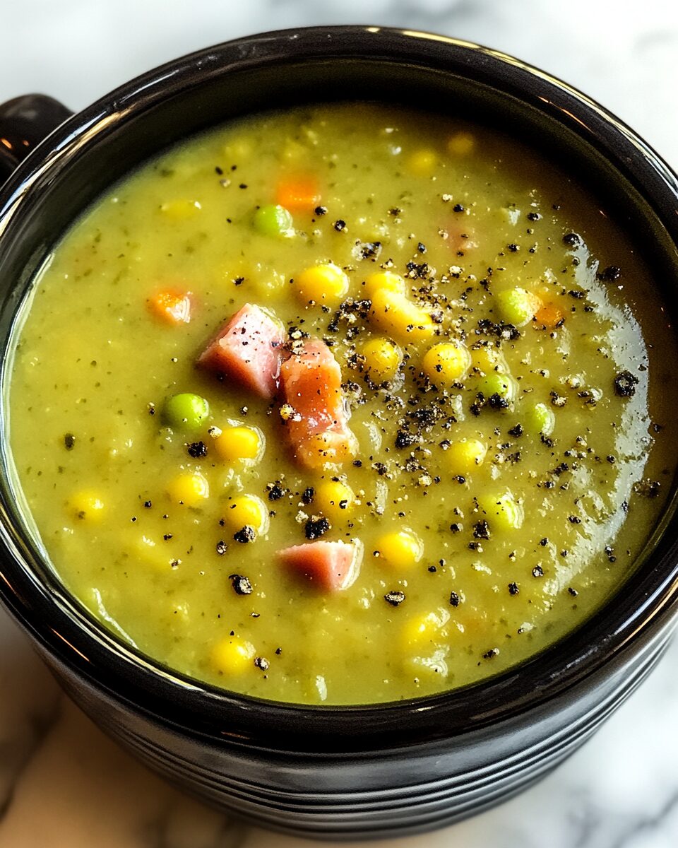 Slow Cooker Split Pea Soup with Ham