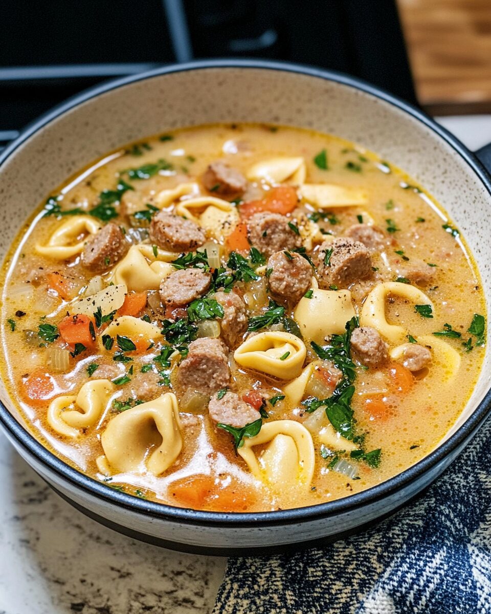 Creamy Sausage Tortellini Soup