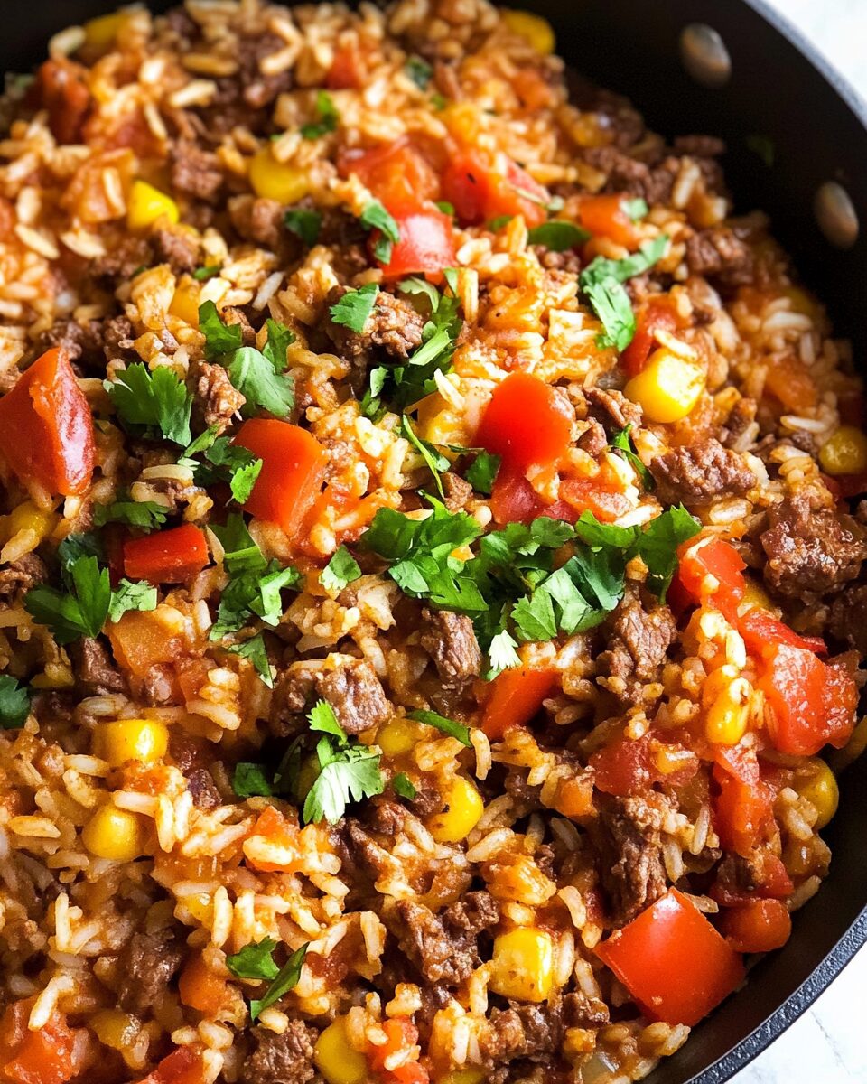 Mexican Beef and Rice Skillet