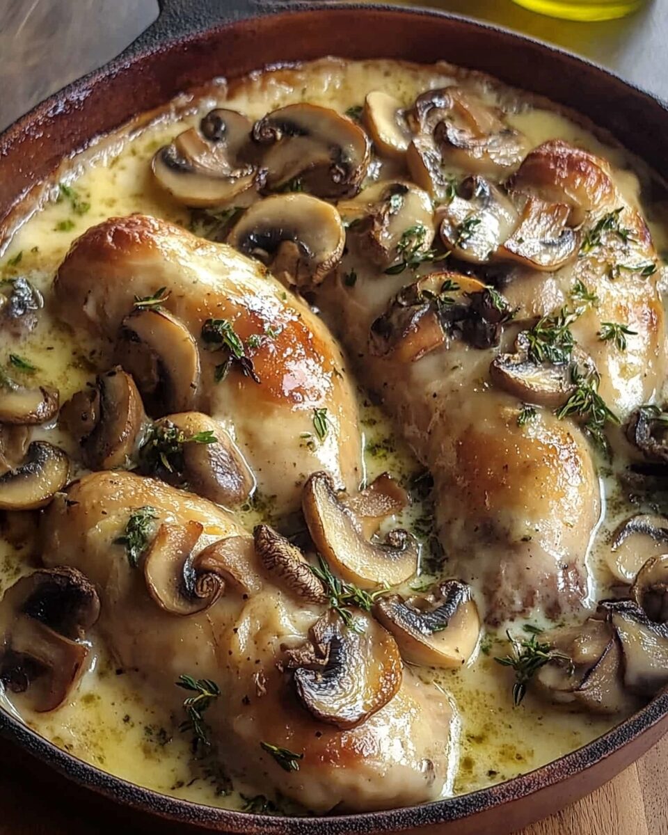 Baked Chicken Legs with Cream of Mushroom Sauce