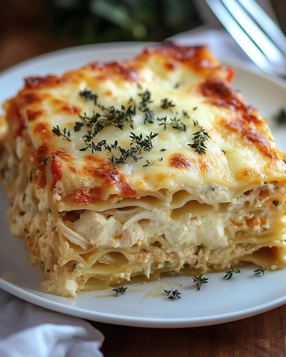 Chicken White Cheese Lasagna
