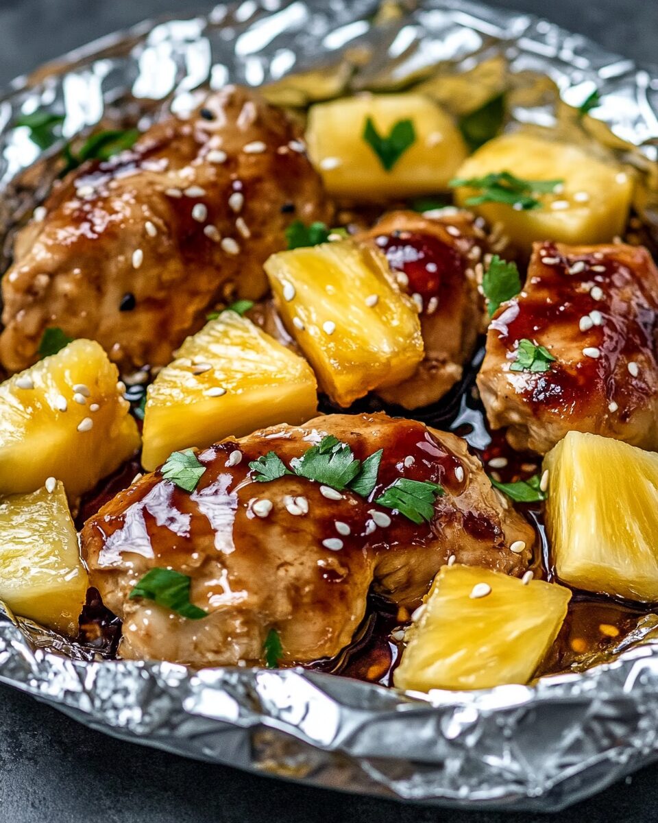 Teriyaki Chicken and Pineapple Foil Packets
