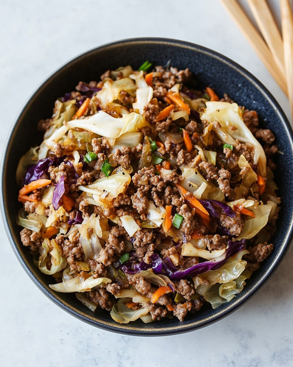 Savory Ground Beef and Cabbage Skillet