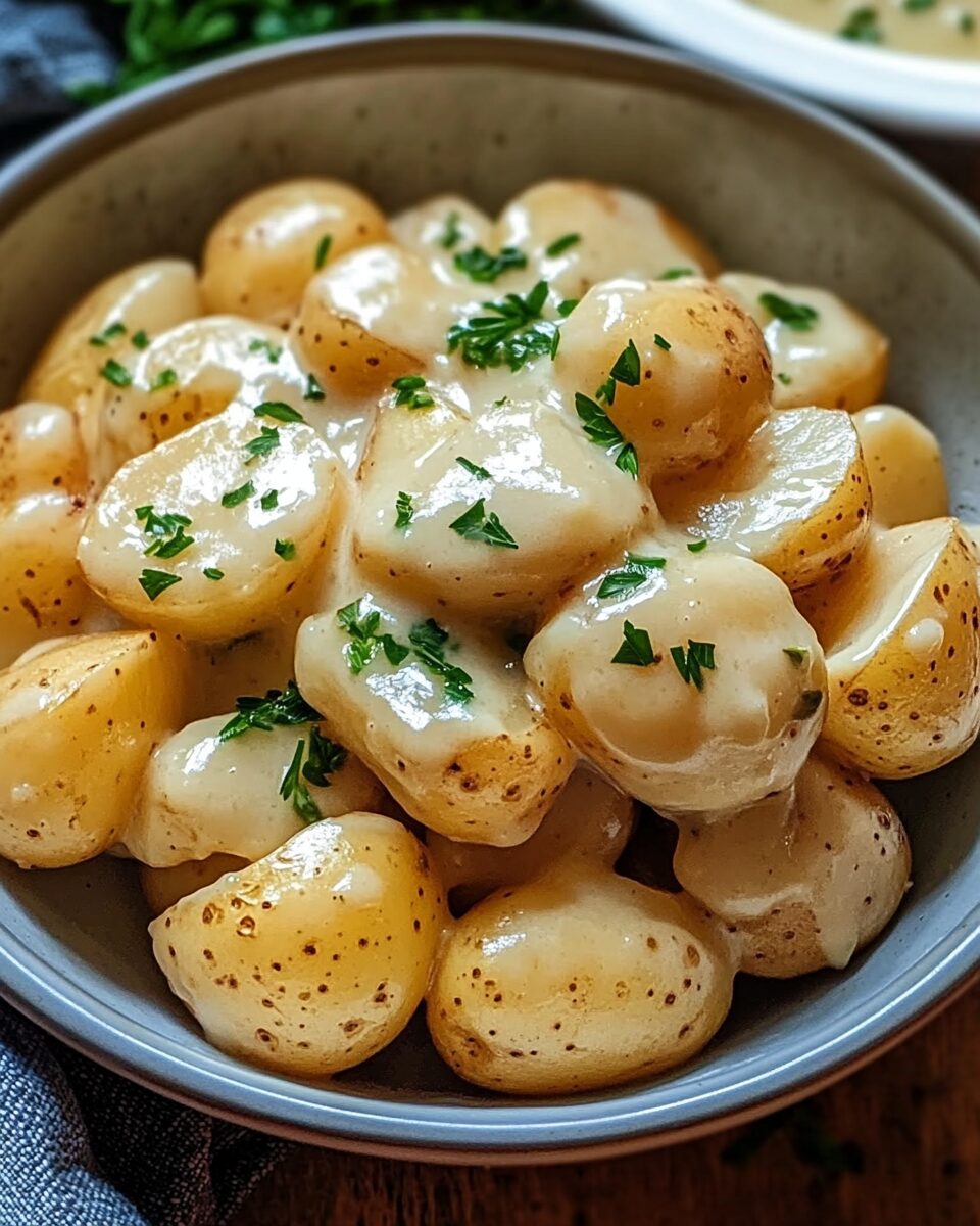 Creamy Garlic Baby Potatoes