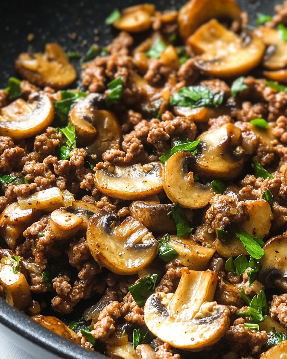 Ground Beef and Mushroom Skillet