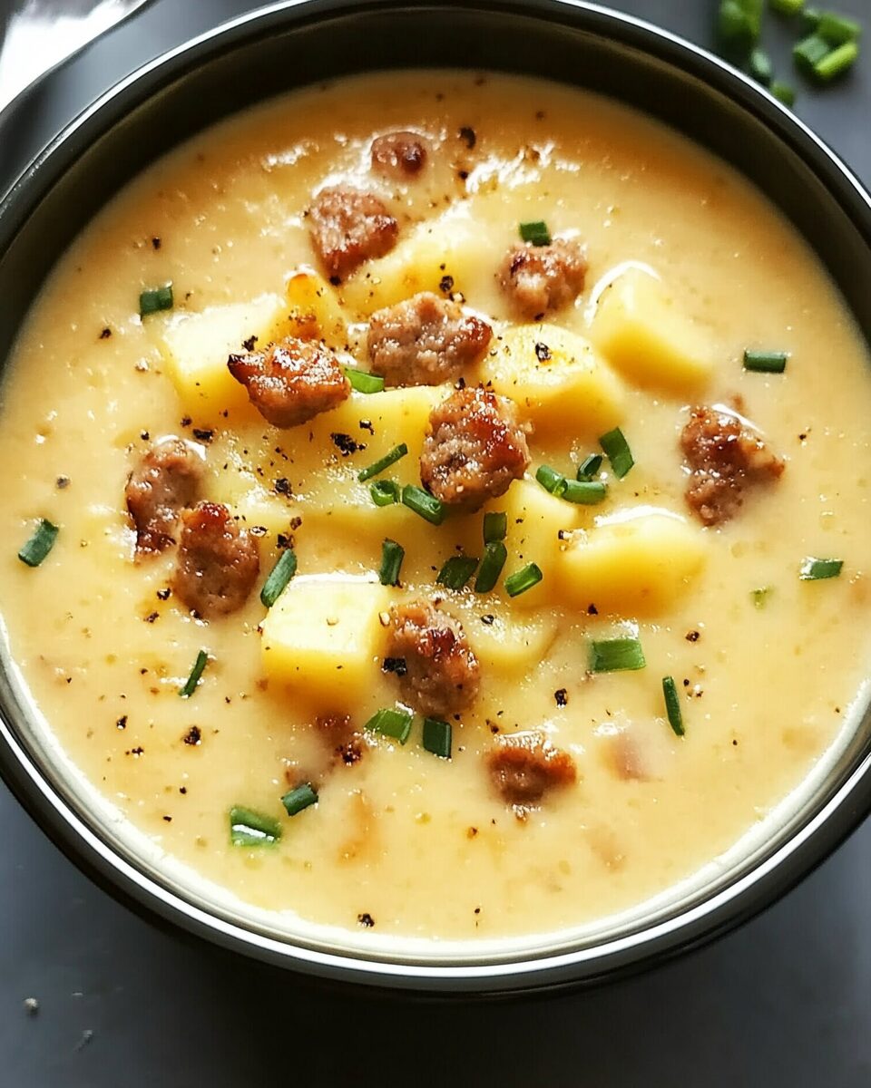 Beer Cheese Potato Soup with Sausage
