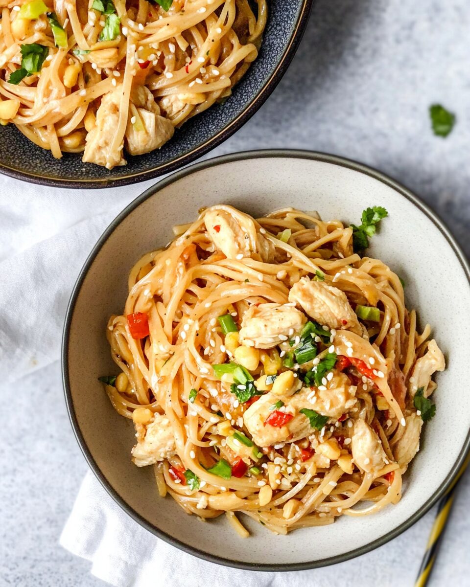 Instant Pot Sticky Garlic Peanut Noodles with Chicken