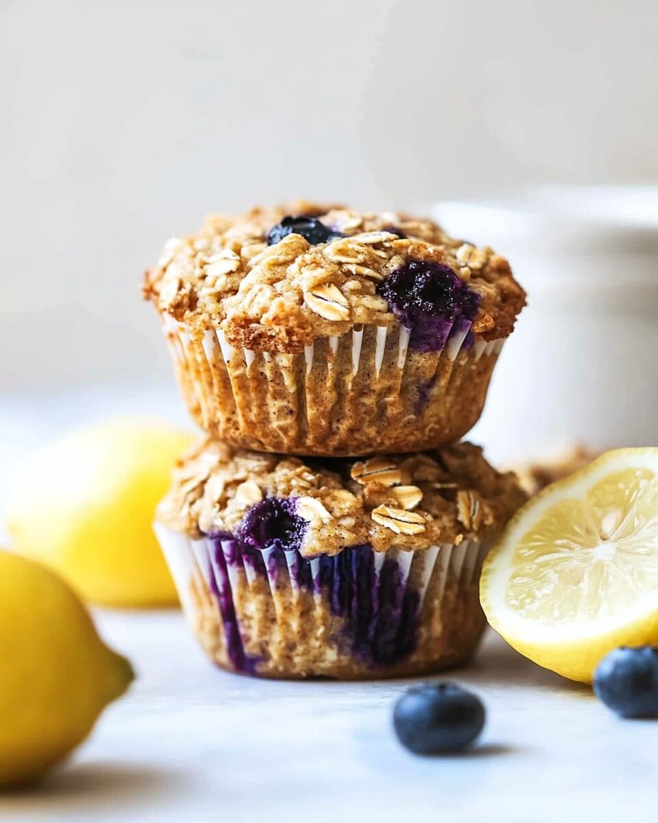Baked Blueberry Lemon Oatmeal Muffin Cups