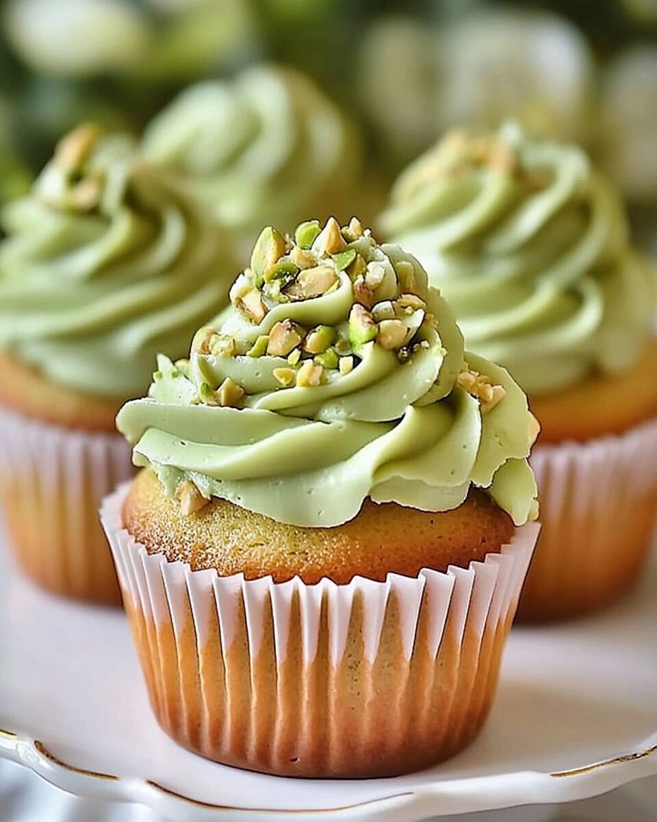 Pistachio Cupcakes with Vanilla Buttercream