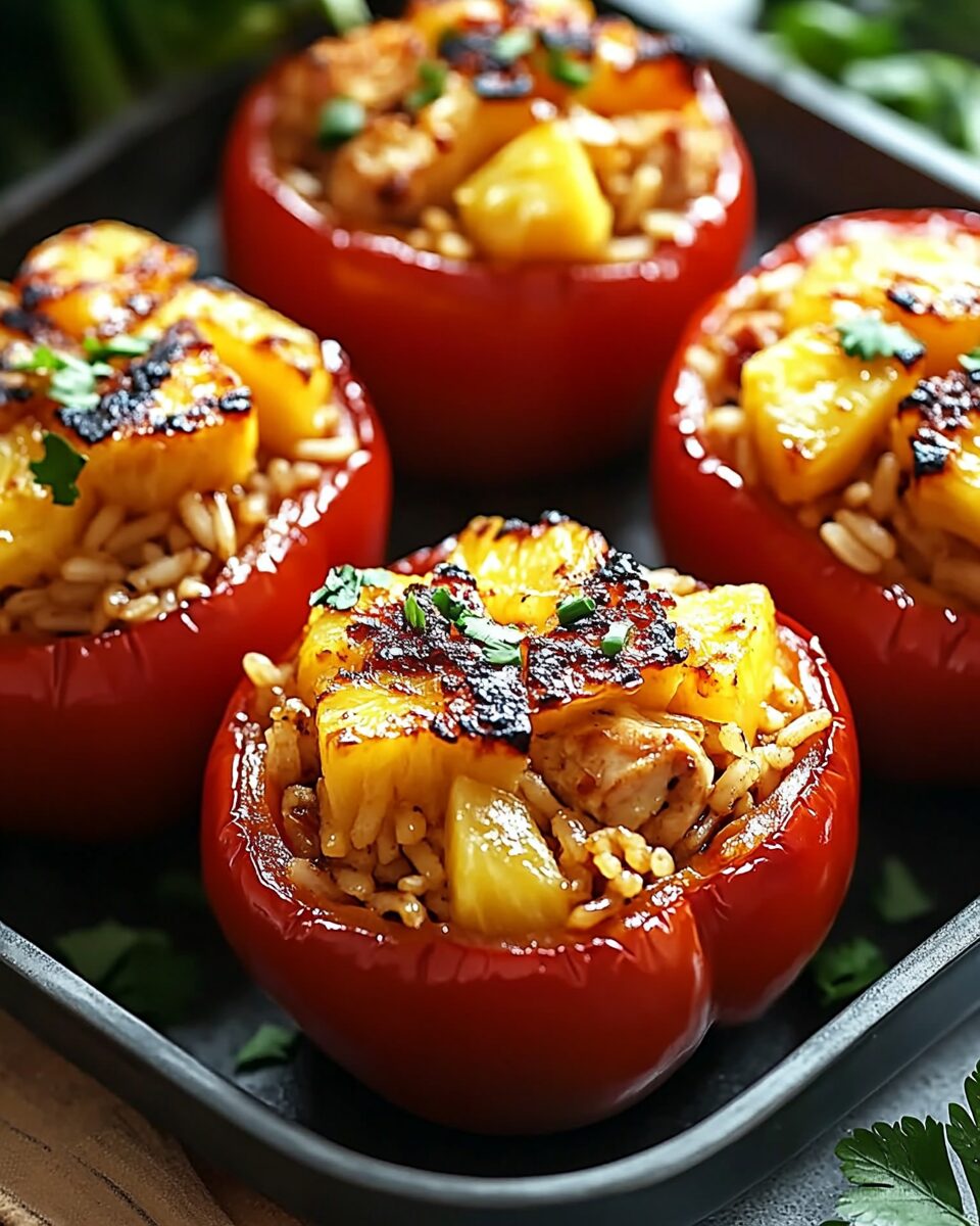 Teriyaki Chicken and Pineapple Stuffed Peppers