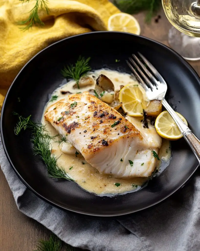 Pan-Seared Lingcod with White Wine Herb Sauce