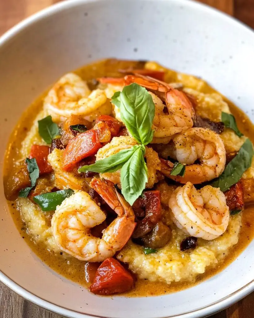 Cheesy Shrimp and Cauliflower Grits