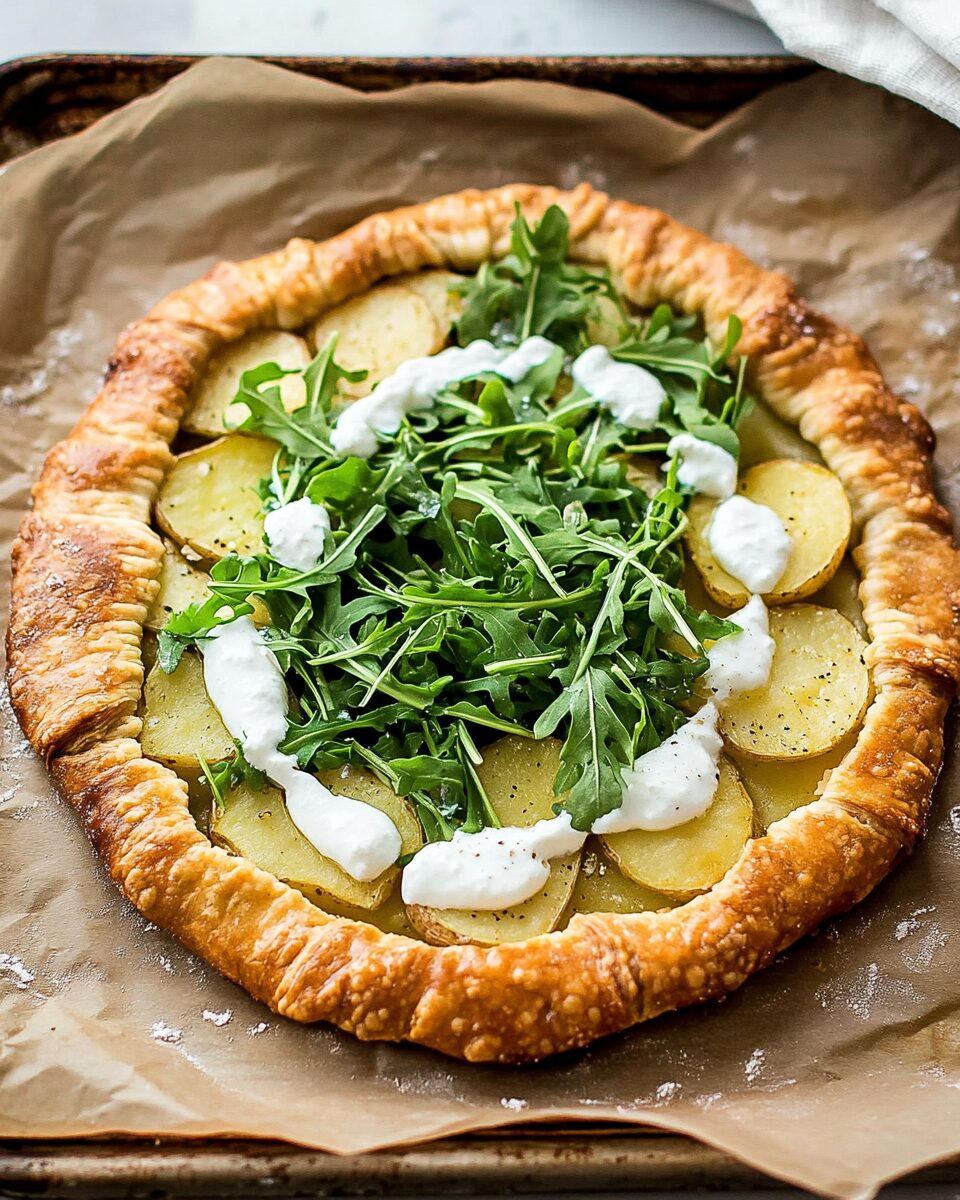 Potato Galette with Arugula and Crème Fraîche