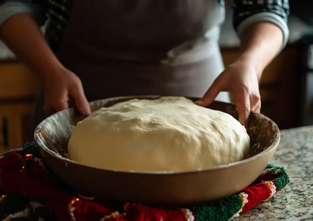 Properly kneaded all-purpose dough showing smooth elastic texture