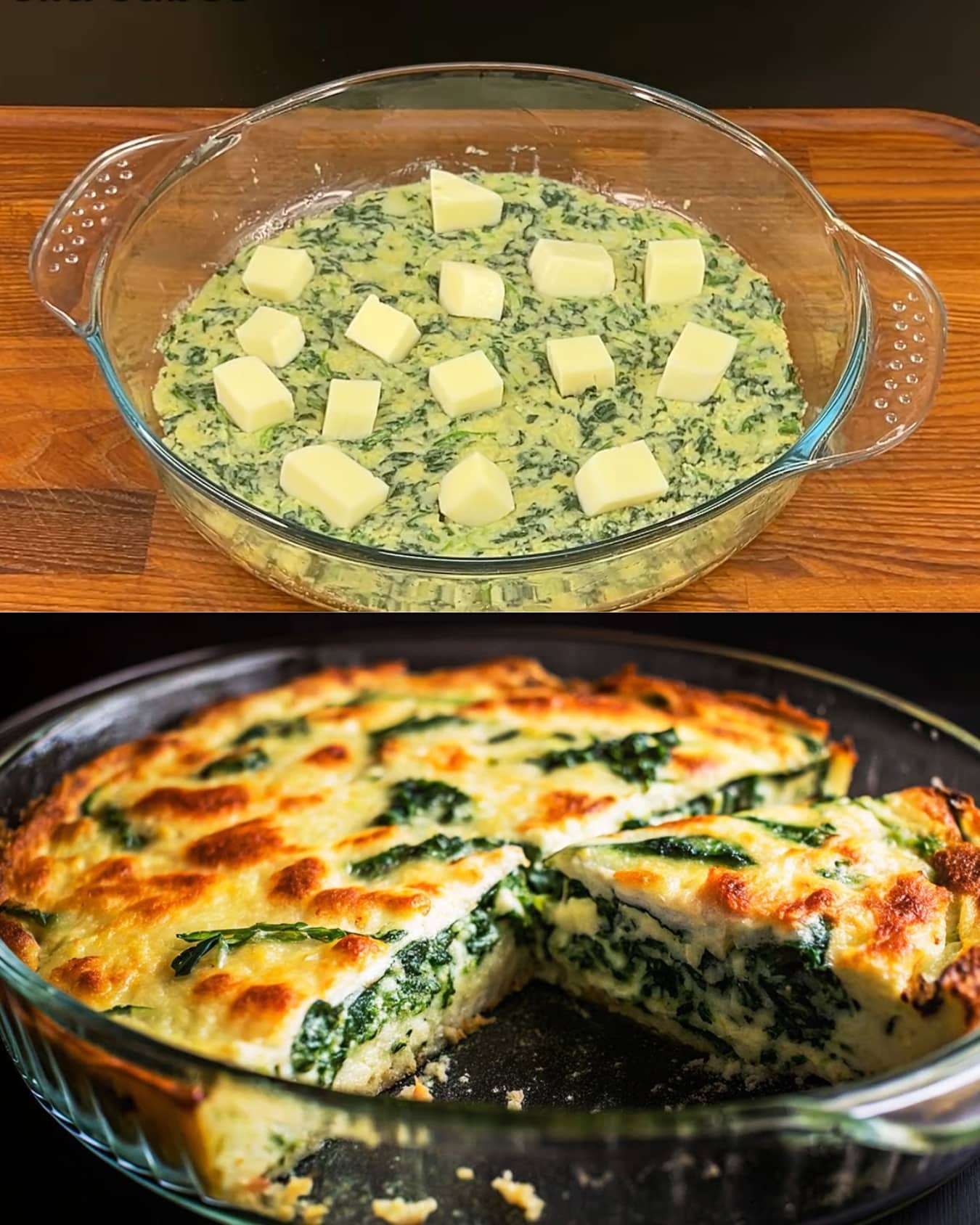 Spinach & Potato Cheese Casserole