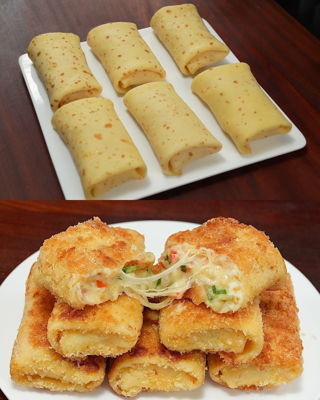 Crispy Potato-Stuffed Pancake Rolls