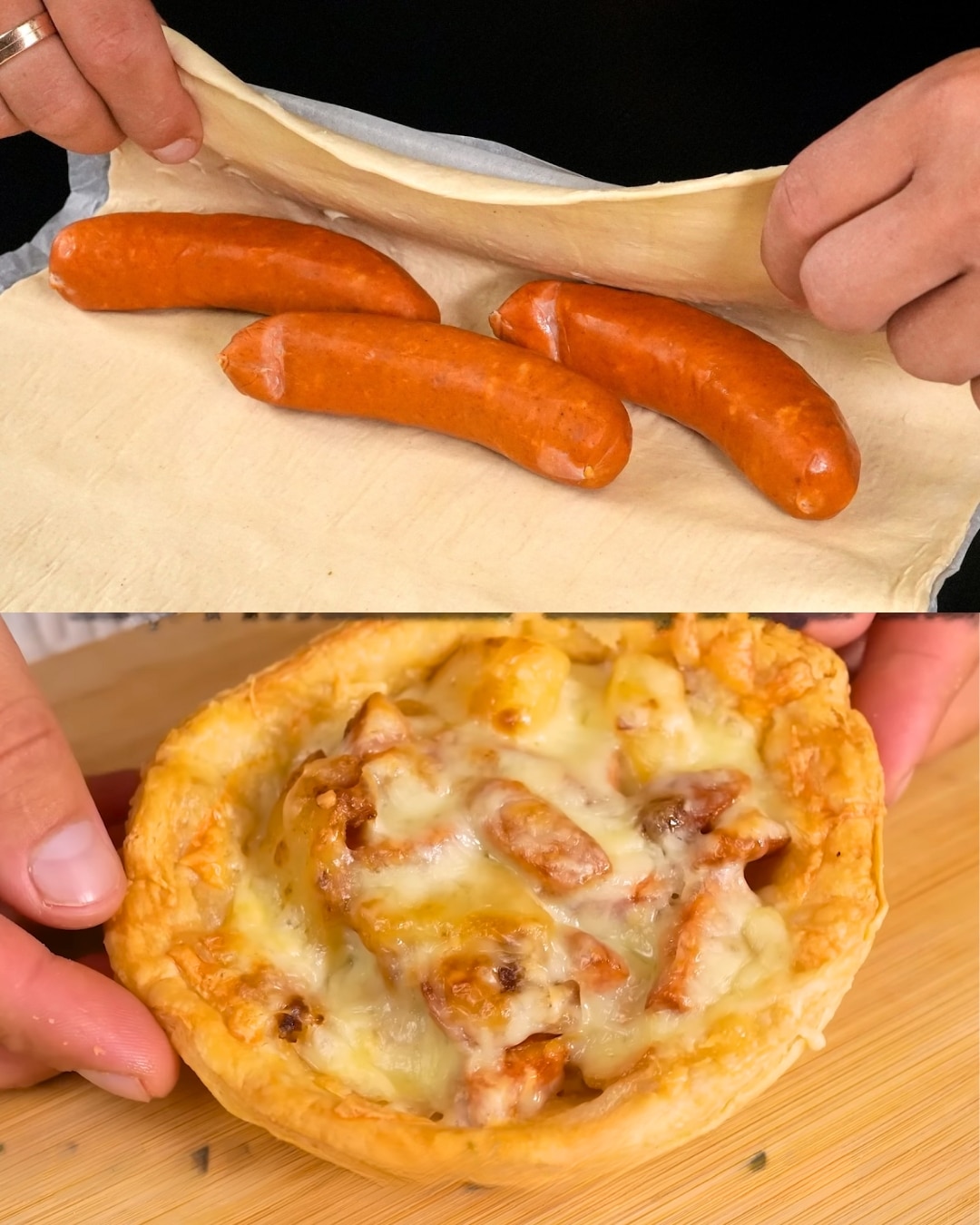 Golden Puff Pastry Pockets with Sausage, Potato & Bacon
