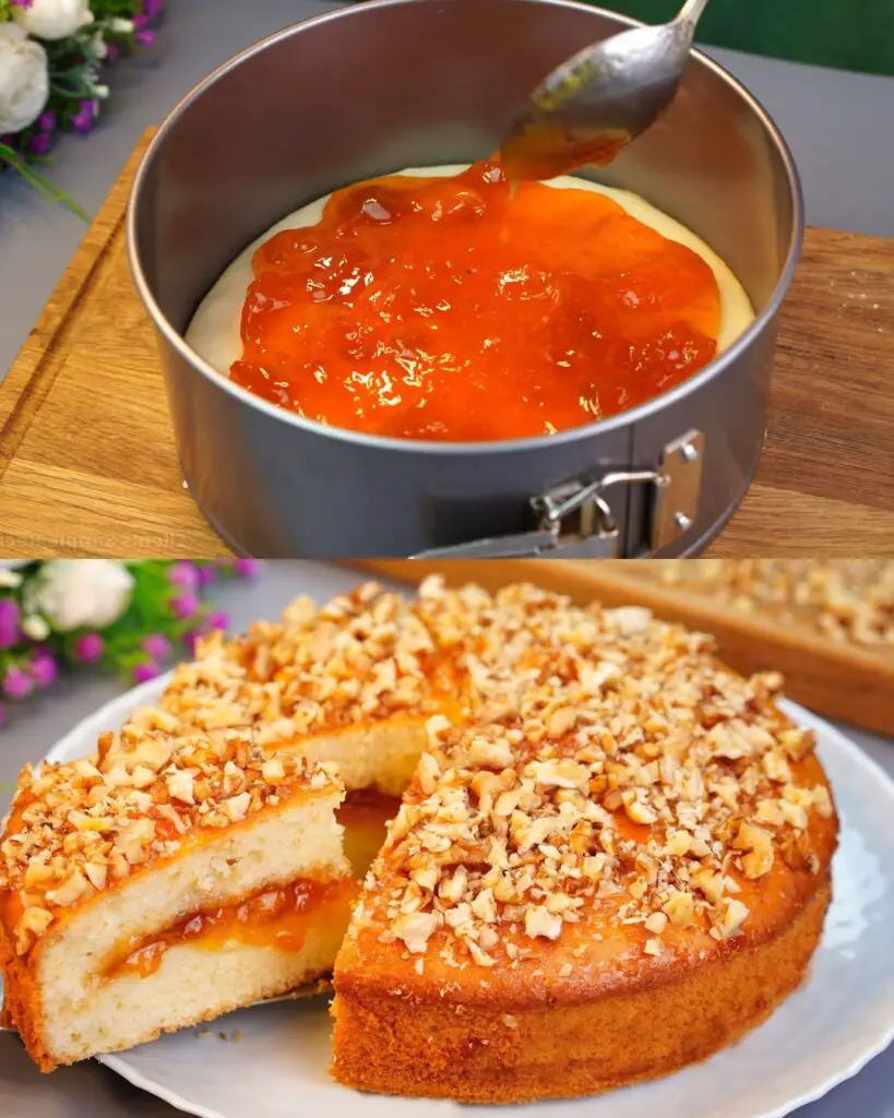 Apricot Jam & Walnut Layer Cake