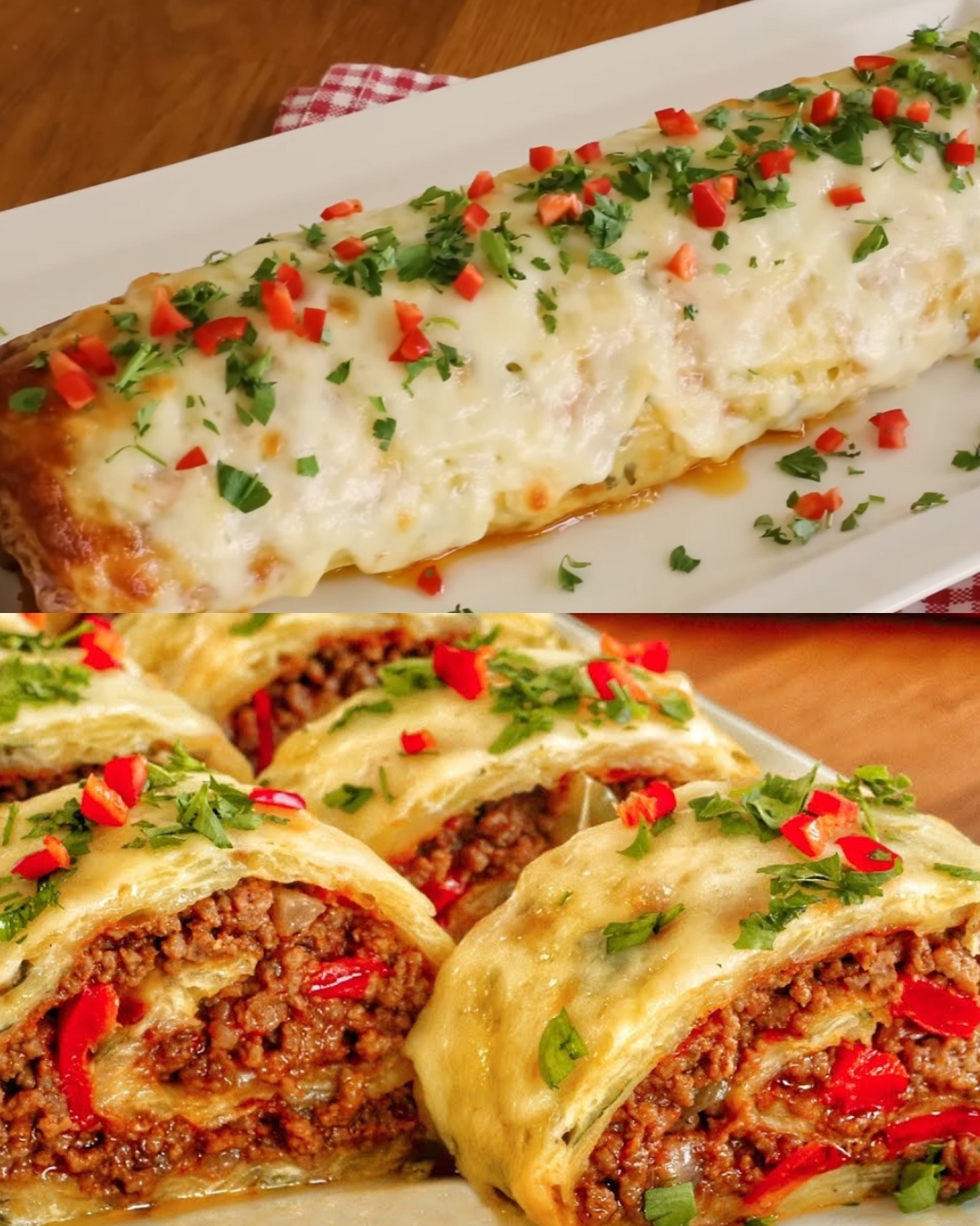 Cheesy Potato Roll with Spicy Minced Meat Filling