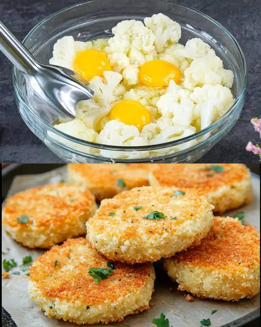Cauliflower-Potato Mash with Crispy Parmesan Breadcrumb Topping