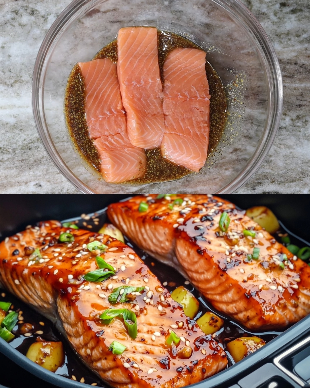 Air Fryer Honey-Ginger Teriyaki Salmon