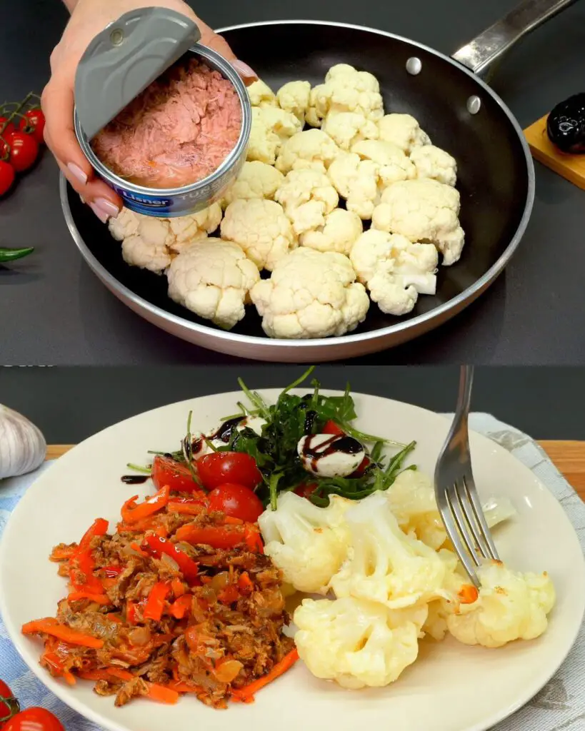 Cheesy Cauliflower & Tuna Bake