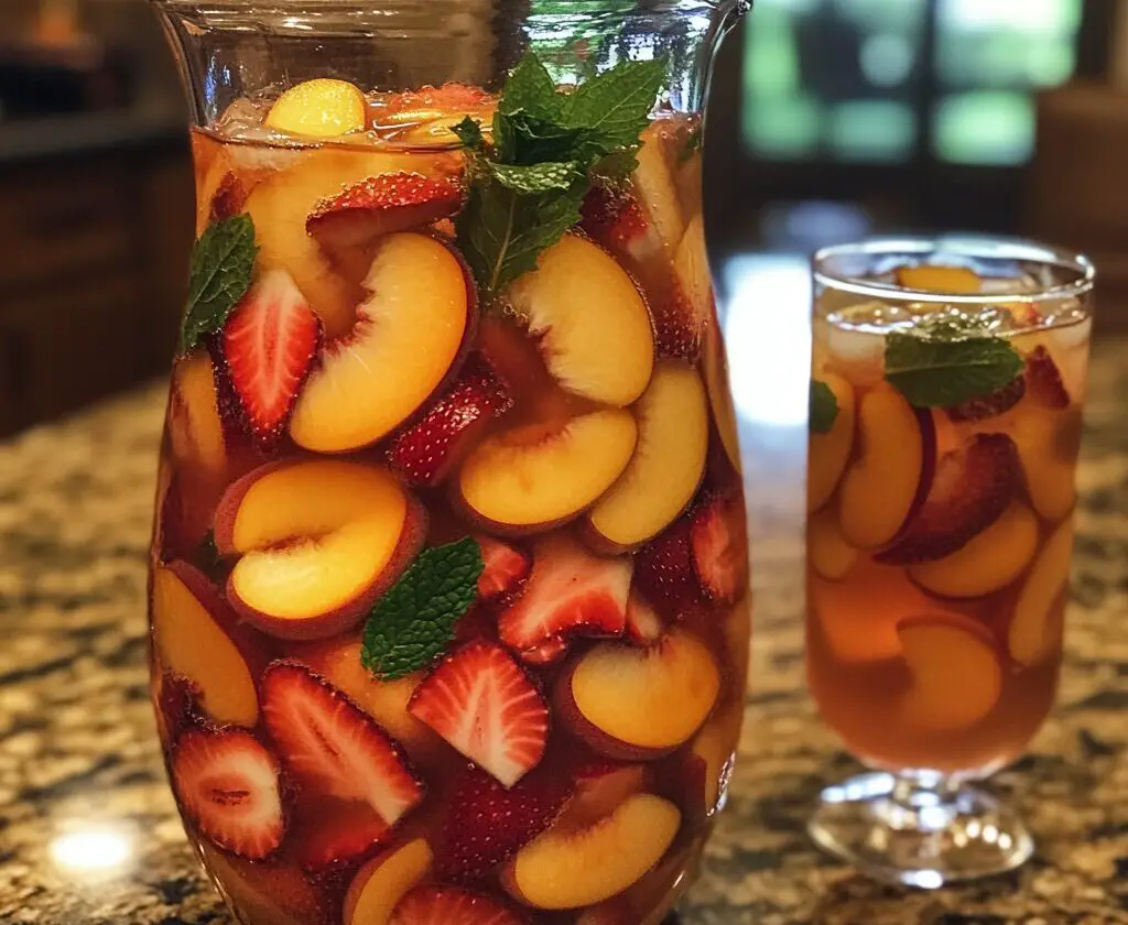 Strawberry Peach White Wine Sangria pictr