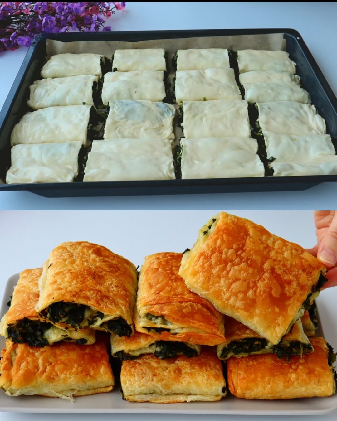 Layered Spinach-Filled Savory Pastry Rolls