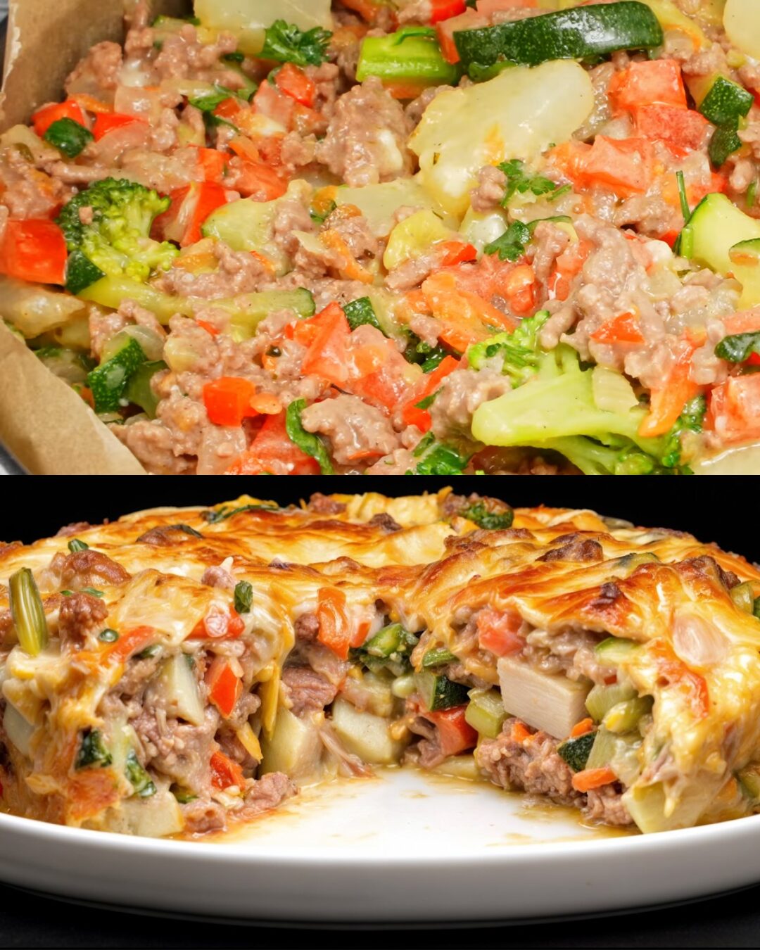 Hearty Home-Style Vegetable & Meat Casserole Bake